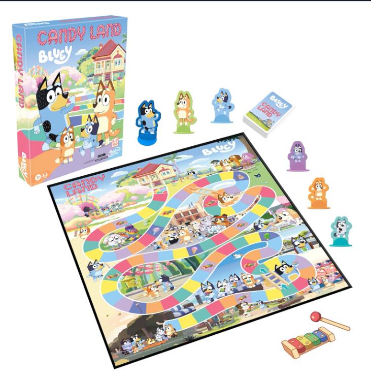 Hasbro Gaming Candy Land Bluey Edition Board Game | Ages 3 and Up | 2-6 Players | Play as Dad, Mum, Bluey, Bingo, Muffin, or Socks | Preschool Games | Kids Gifts