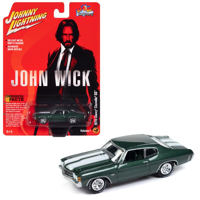 1970 Chevy Chevelle SS John Wick Forest Green Poly Johnny Lightning