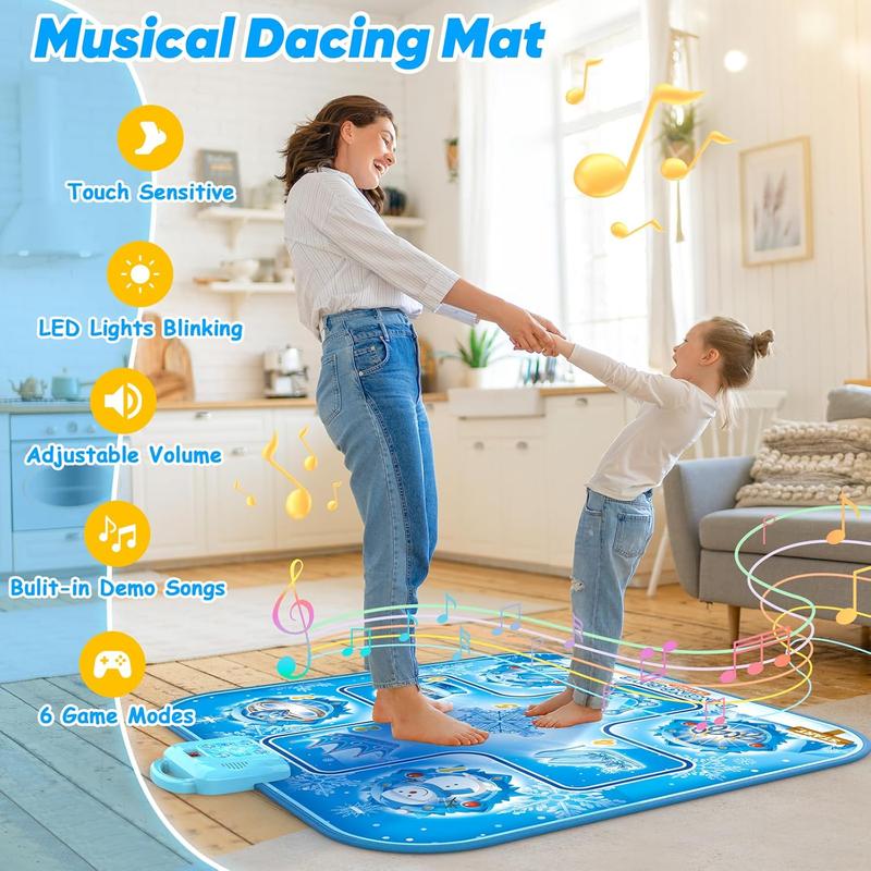 Dance Mat Toys for Girls  , Girls Toys Age 6-8, Gifts for  Year Old Girls, Dance Pad with LED Lights, 6 Game Modes, Built-in Music, Christmas Birthday Gifts for Kids