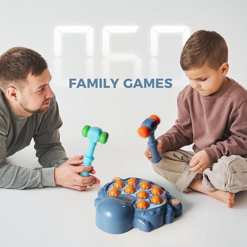 Exquisite gifts, Christmas gifts, birthday gifts，Blue Whack A Mole Game ，Interactive Educational Toys with Sound and Light,Developmental Toy,,Soft Hammers，