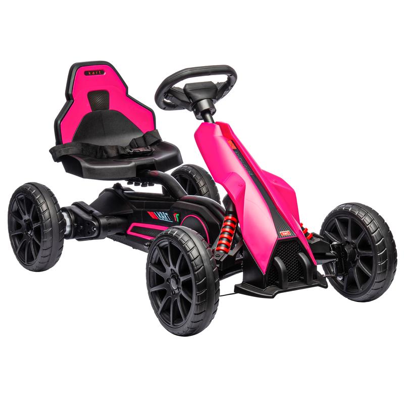 Aosom 12V Electric Go Kart for Kids, Outdoor Ride-On Toy with Forward Backward Drive & Adjustable Speed, Gift for Child 3-8 Years Old