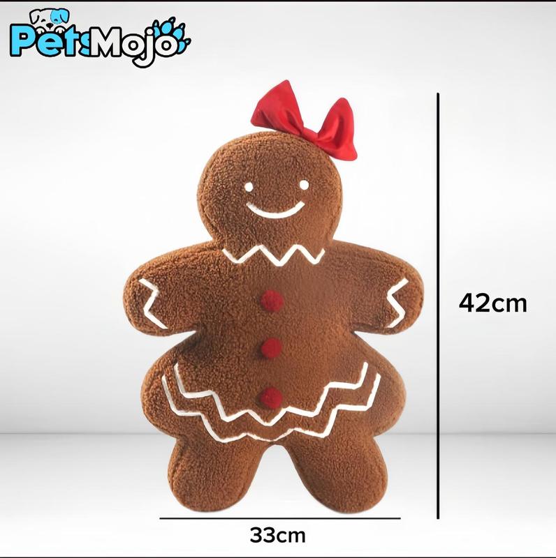 Christmas gingerbread girl shaped throw pillow, 1 count cute warm plush cushion, interactive plush toys, bedroom pillow, christmas gift for men & women, cuddly plush comfort toys, pets plush toys, household decorative throw pillow, stuffed toys for adult