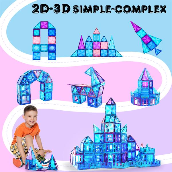 AFUNX 116PCS 3D Diamond Magnetic Building Blocks Toy Set, Construction STEM Building Toys, Perfect Birthday Gifts Learning Toys For Boys And Girls building  kits magnetic blocks building set