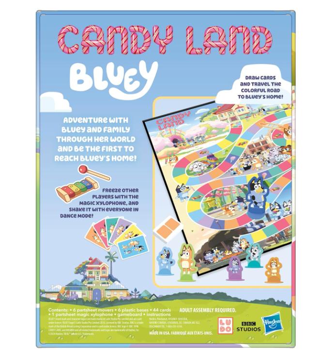 Hasbro Gaming Candy Land Bluey Edition Board Game | Ages 3 and Up | 2-6 Players | Play as Dad, Mum, Bluey, Bingo, Muffin, or Socks | Preschool Games | Kids Gifts