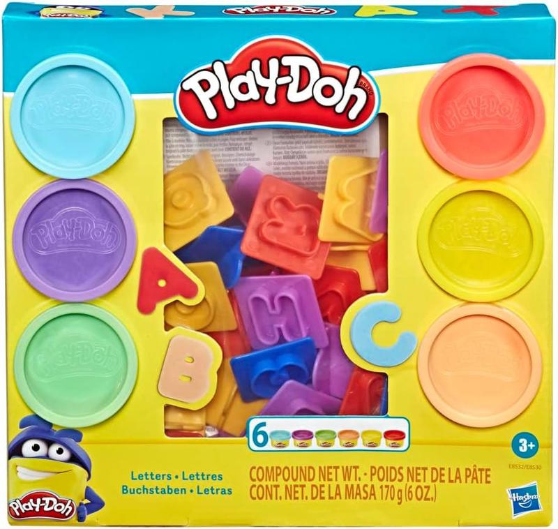 Play-Doh Fundamentals Letters with 26 Letter Stamper Tools, 6 Cans of Assort. Colors, Back to School Classroom Supplies, Kids Arts & Crafts, Preschool Toys, Ages 3+