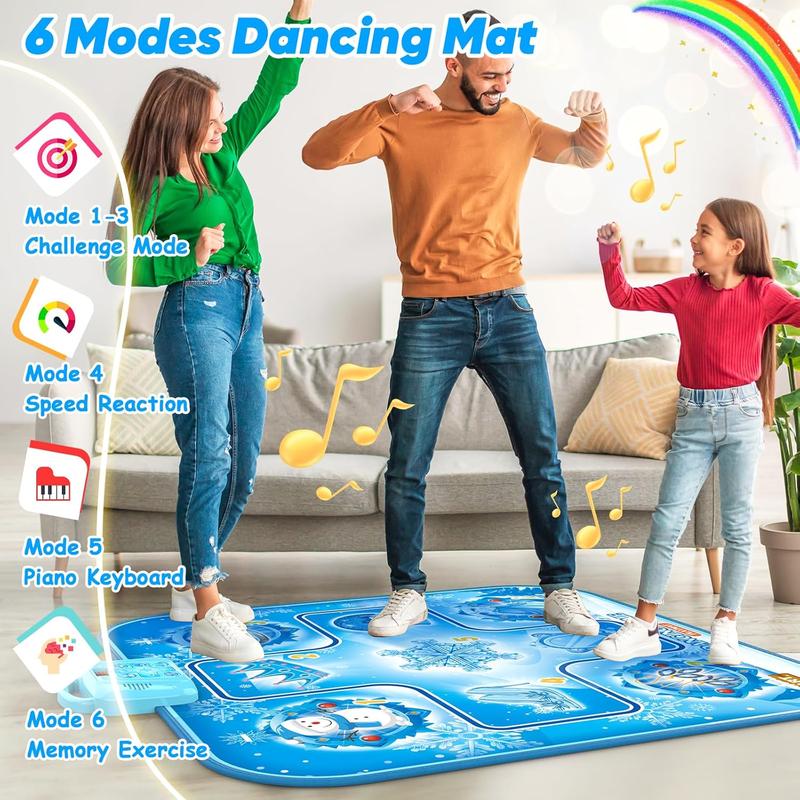 Dance Mat Toys for Girls  , Girls Toys Age 6-8, Gifts for  Year Old Girls, Dance Pad with LED Lights, 6 Game Modes, Built-in Music, Christmas Birthday Gifts for Kids