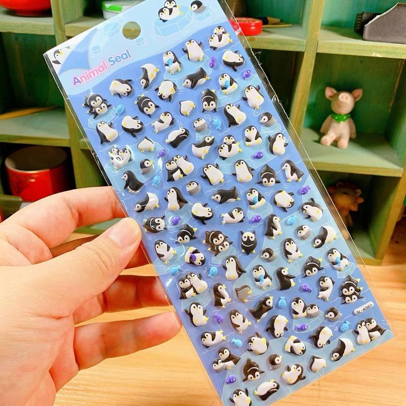 1 Sheet Cartoon Penguin Pattern Sticker, Cute Multi-purpose Sticker For DIY Craft, Decoration, Hand Account