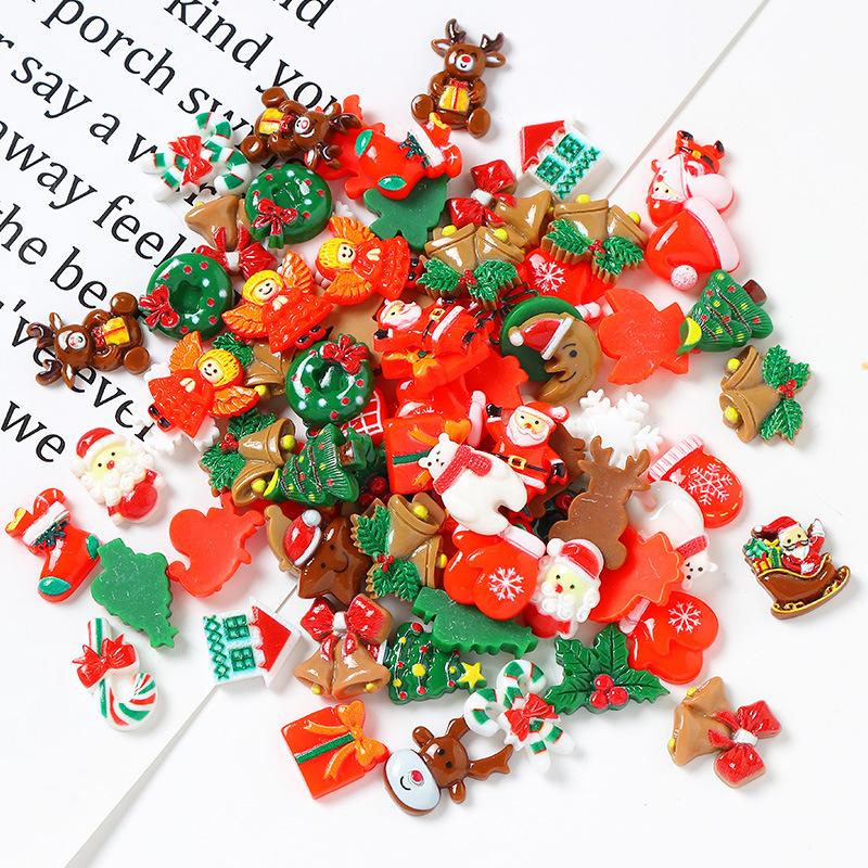 50 Christmas resin mini decorations, decorative craft making, decorative scrapbook DIY craft Gift Ornaments