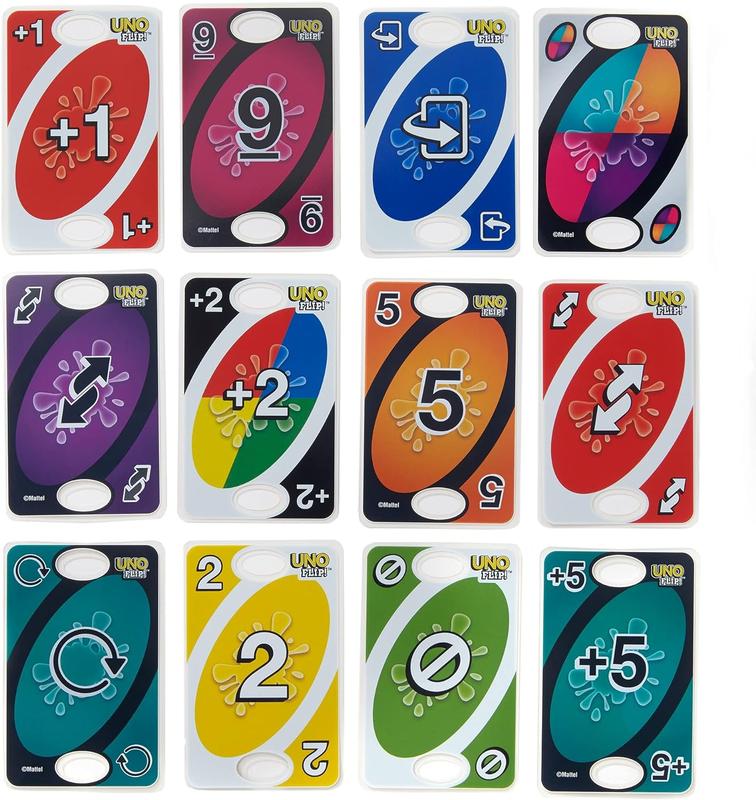 Mattel Games UNO Flip! Splash Card Game for Kids, Adults & Game Night with Water-Resistant Double-Sided Cards