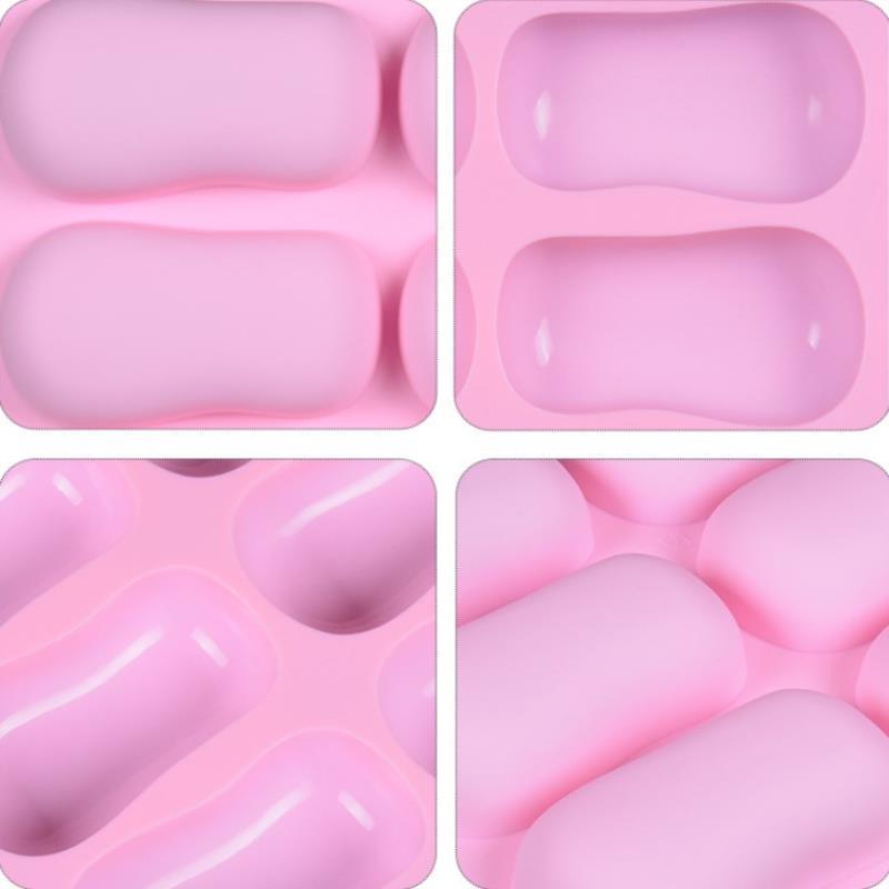 6 Cavity Silicone DIY Handmade Oval Silicone Mold for Soap Bar Making Crafts