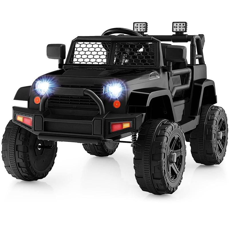 [LiveOnly] Costzon One Seat 12V Battery Powered Truck Vehicle with Remote Control, Spring Suspension, Headlights, Music, Horn, MP3, USB & Aux Port