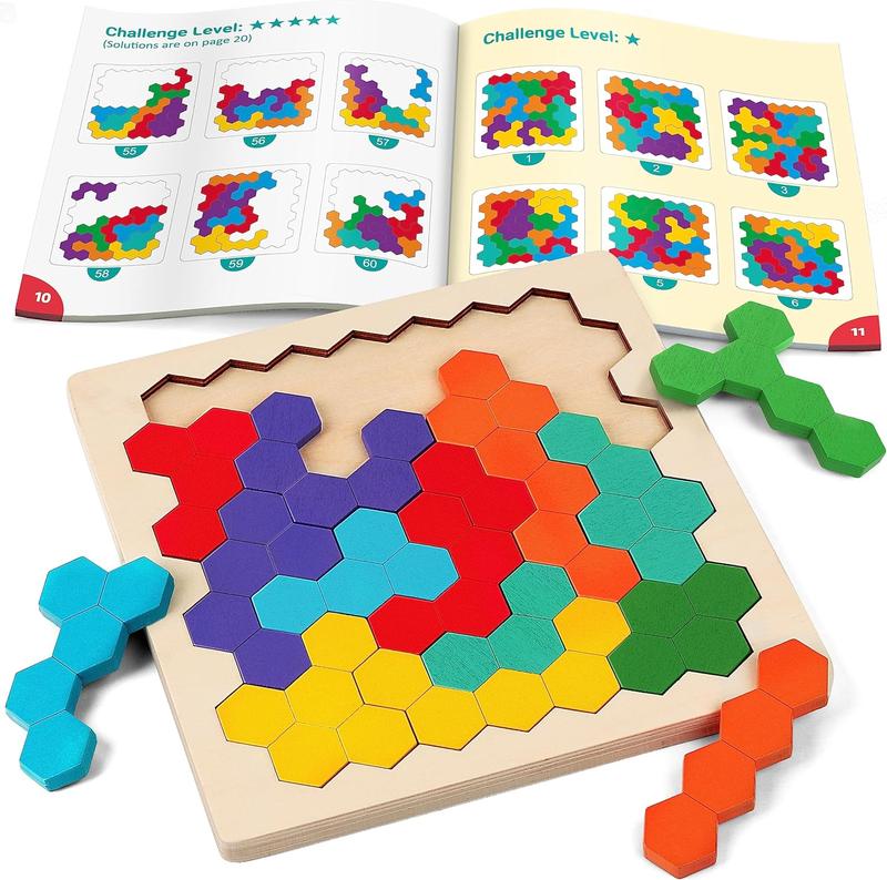 Coogam Wooden Tangram Puzzle Jigsaw Brain Teasers Educational Toys Gift for Kids