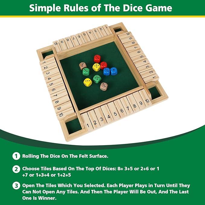 Close The Box Digital Flip Game Board Games,Add, Subtract, Multiply And Divide Arithmetic Game,Family Interactive Games,2-4 Person KTV Bar Games Dice Games - Perfect for Family Gatherings and Gatherings