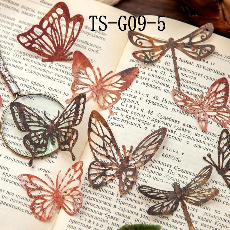 Vintage Hollow Out Design Sticker, 10pcs pack Scrapbooking & Stamping Sticker, DIY Decorative Sticker for Scrapbooking & Journal Making