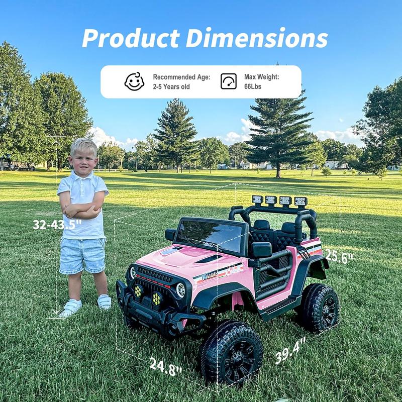 Hikiddo 12V Kids Ride on Car Truck, Kids Electric Vehicles Car Ride on Toy for Toddlers 3+ with Remote Control