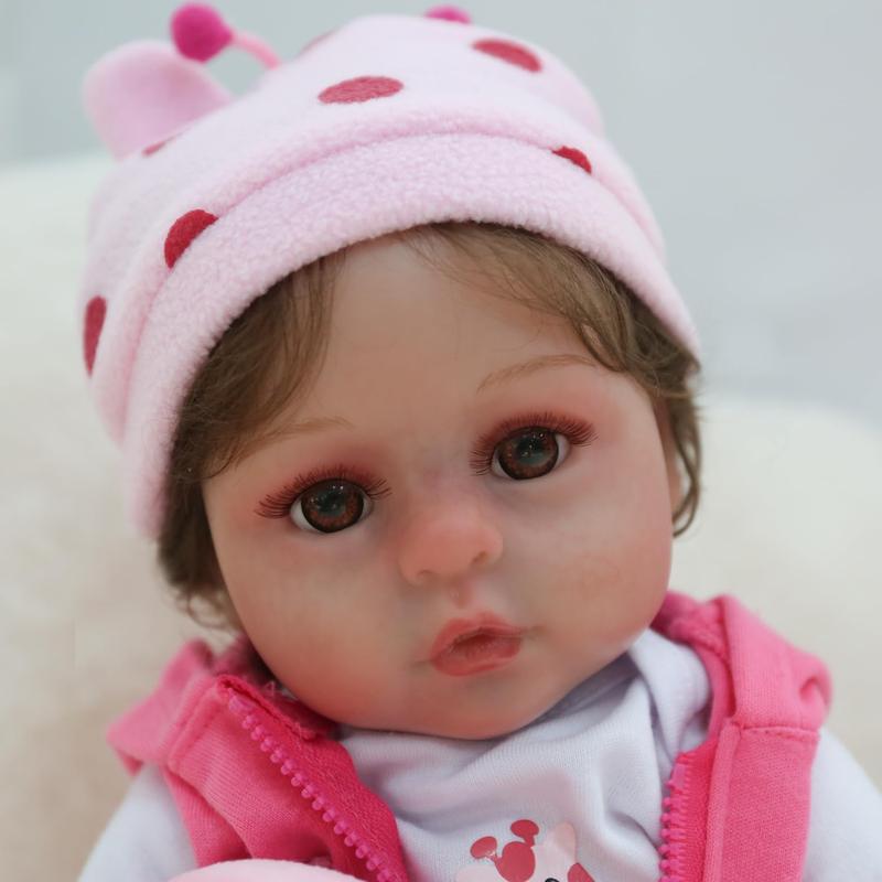 Wooroy Reborn Doll - Birthday Gift, Girl Gift, Kids Gift, Christmas Gift, Big Sister Gift, Reborn Realistic Newborn Baby Dolls, 18 inch Silicone Real Toddler Girl Lifelike Gift for Kids 3+