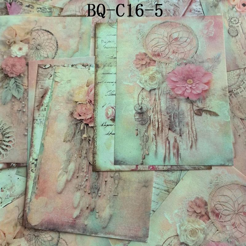 Vintage Feather Design Paper Sheets, 30 Sheets Scrapbooking & Stamping Decorative Paper Materials, DIY Decorative Supplies