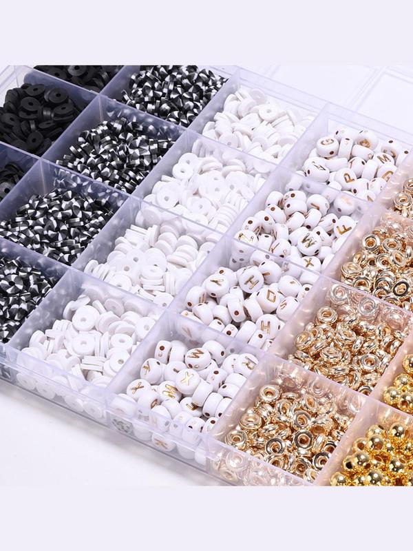 Clay Beads Bracelet Kit, 2 Boxes Mixed Color Letter Beads Kit for Making Friendship Bracelet, DIY Jewelry Making Accessories for Women & Girls