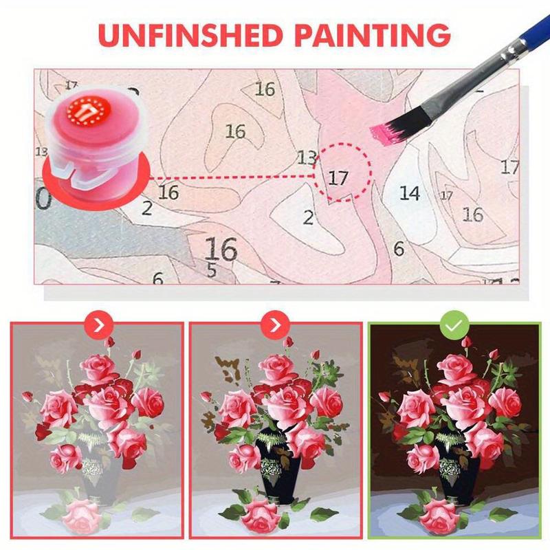 Disney Lilo & Stitch Pattern DIY Painting by Numbers Kit, Cartoon Animals Handmade painted Acrylic Paint Island Landscape Oil Painting, Home Decor