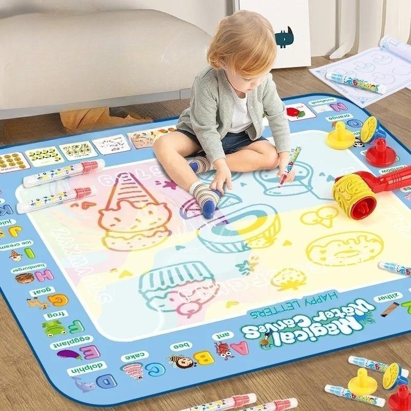 Magic Water Painting Mat, 1 Set Magic Water Painting Mat with Accessories, Educational Drawing Toy for Boys & Girls