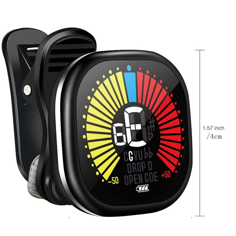 LEKATO Guitar Tuner, Rechargeable Clip On for Guitar Bass Ukulele Violin & Chromatic Tuning Modes, Fast Accurate Tuning Super Bright Display to Read for Professional Beginners