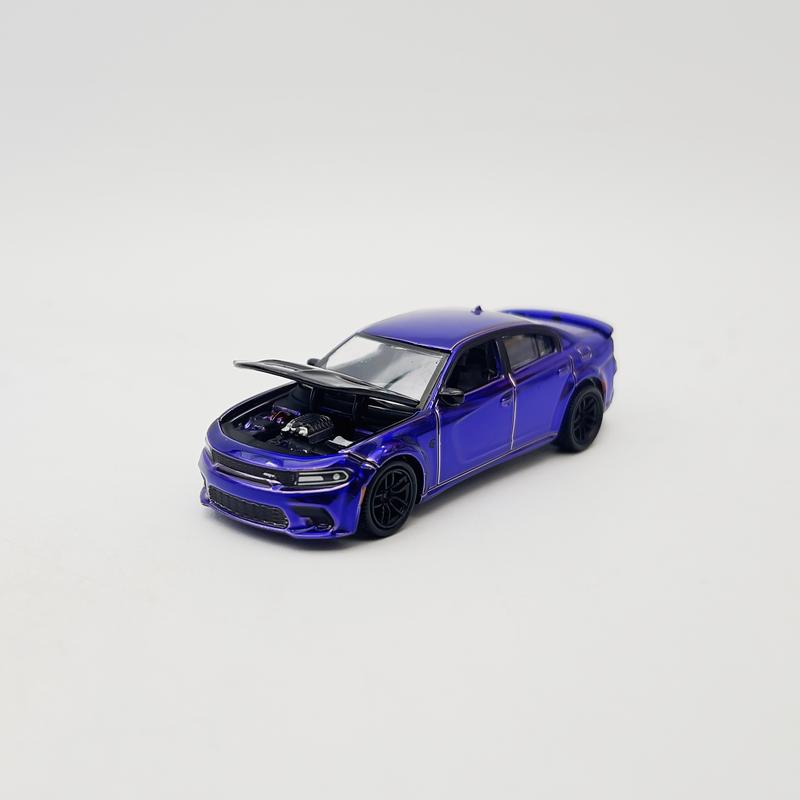 Auto Workd x Super Mini Wheel 1:64 2021 Dodge Charger SRT Hellcat Redeye Chrome Purple - Super Mini Wheels Exclusives !