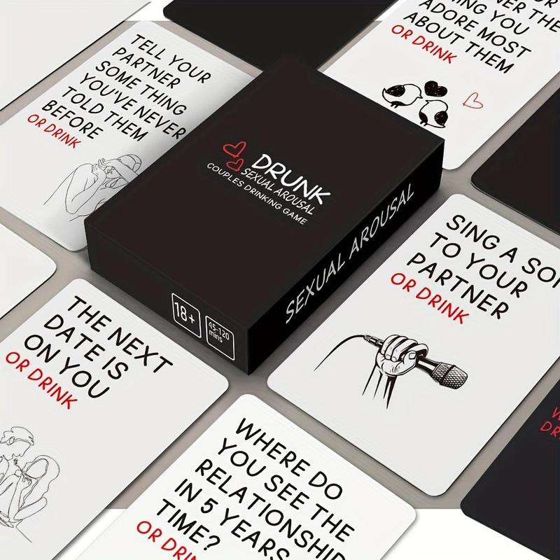 Drunken Card Game, 1 Box Interactive Couple Card Stock, Suitable for Date Night Party Game Adults Valentine's Day