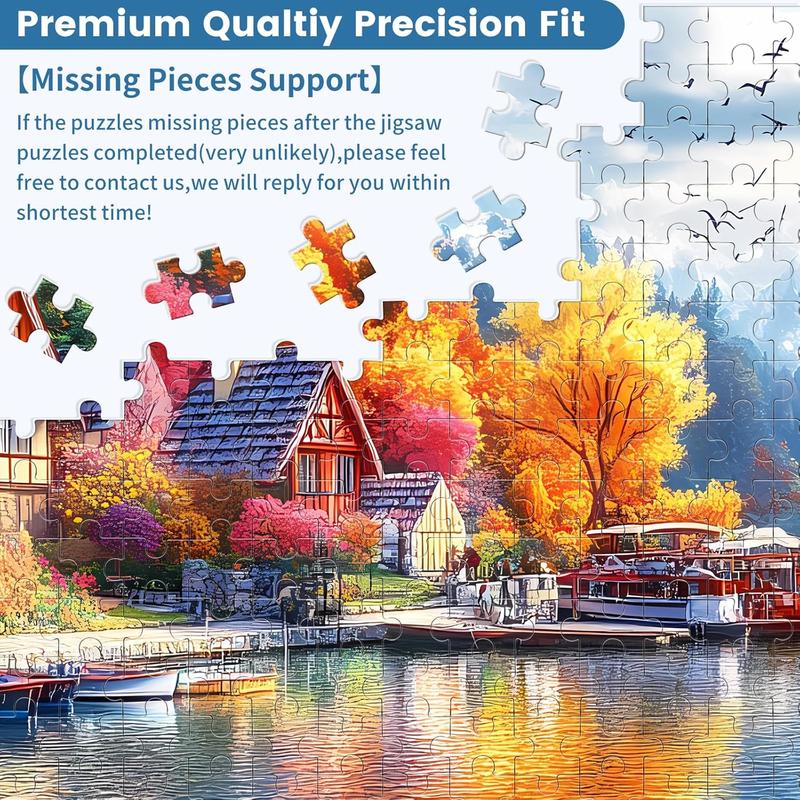 300 Pieces Puzzle for Adults, Fall Puzzle, Autumn lochs Puzzle, Funny Puzzle for Adults, Challenging Game Home Decor Birthday Party Gift Toy for Adults Kids Seniors 20.5×15 inch