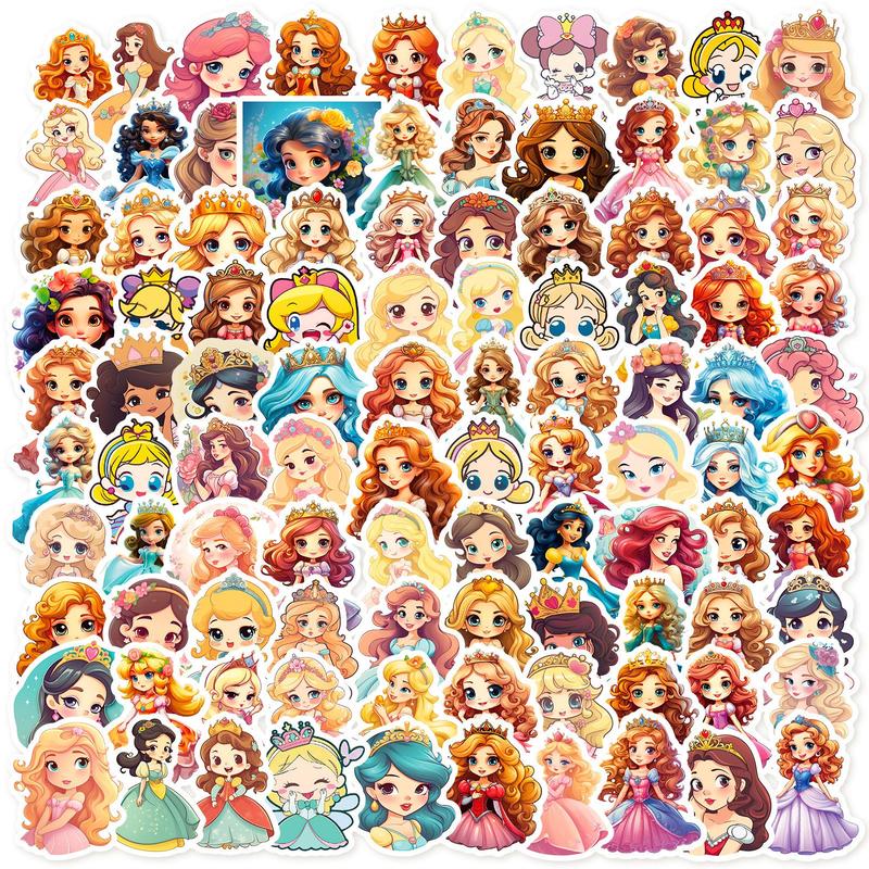 100pcs Cartoon Princess Pattern Sticker, Cute Multi-purpose Sticker For DIY Craft, Decoration, Hand Account