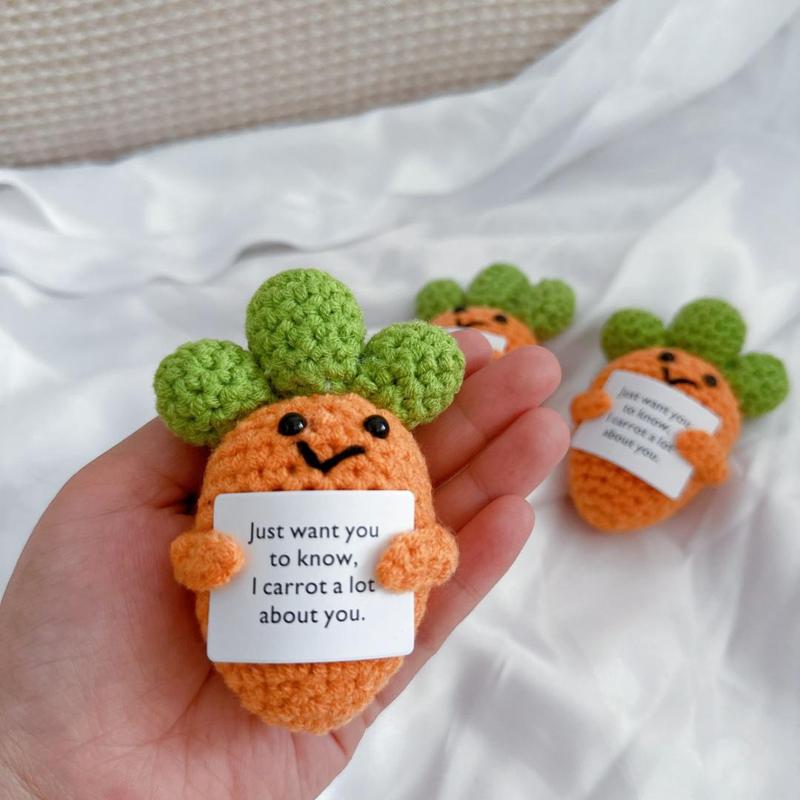 Carrot Shaped Crochet, Cute carrot knitted doll, Creative Cute Cartoon Crochet, Friends Gathering Decoration Encouragement Gift