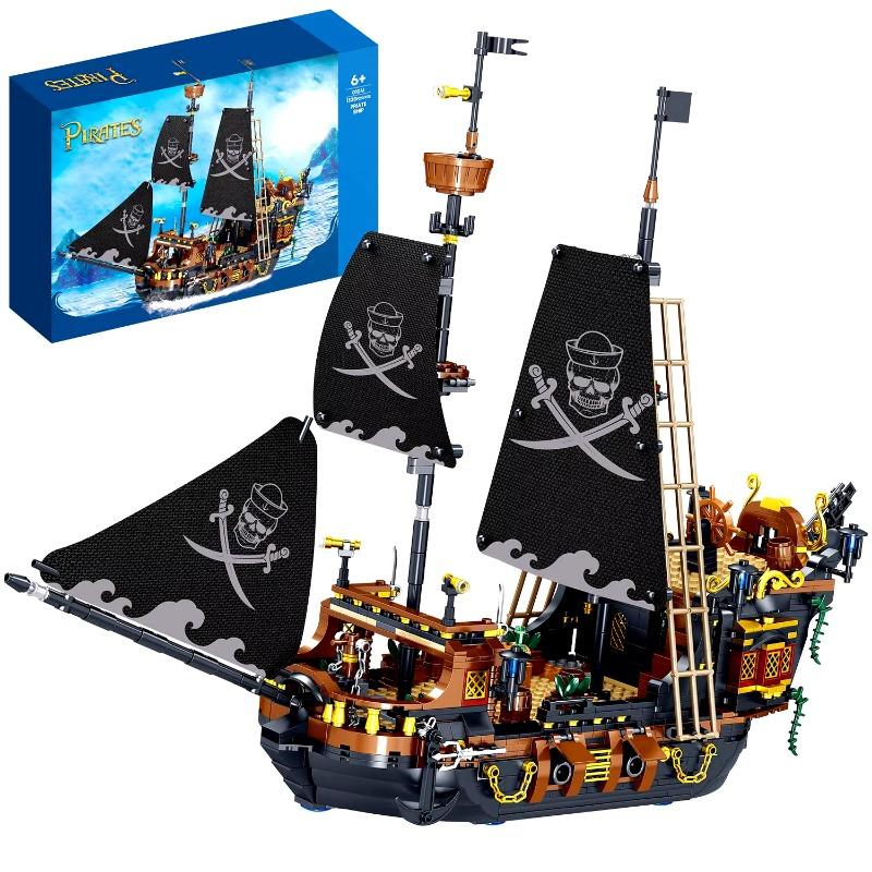 BARWEER-Ship Pirate Model Brick Timeless Pirate Ship Building Blocks 1328PCS Creative Series Ship Brick Birthday Gift,Gifts for Kids and Adults