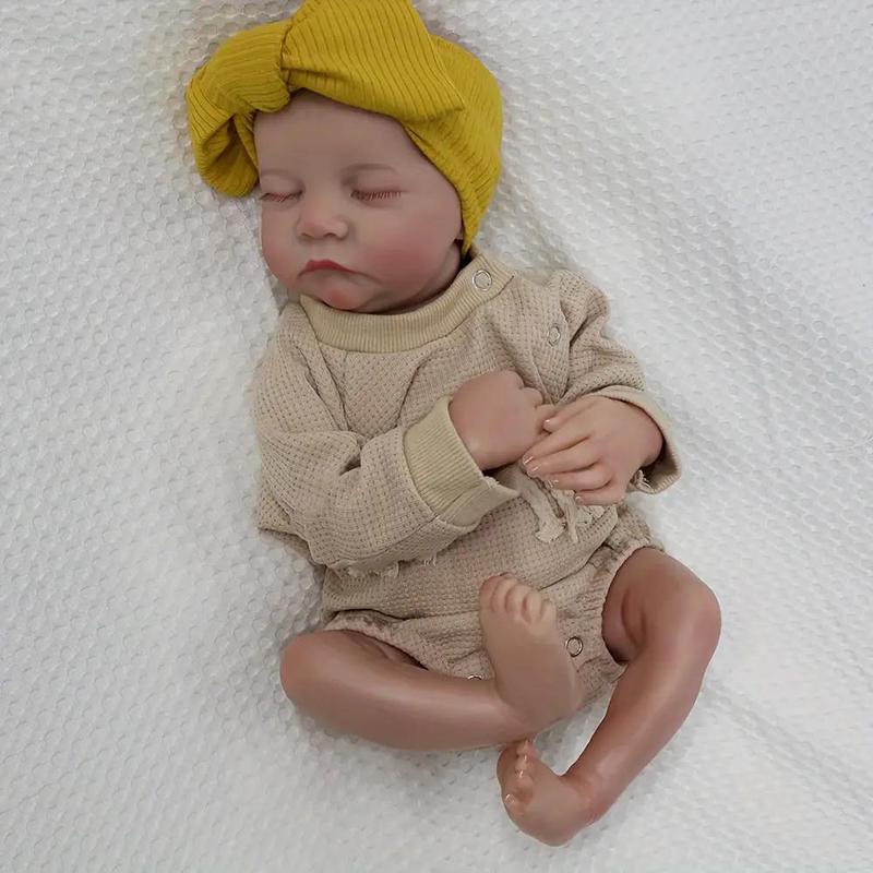 16 Inch Lifelike Reborn Baby Doll, Soft Body Realistic Looking Sleeping Newborn Doll with Accessories, Handmade Toy Gift for Kids