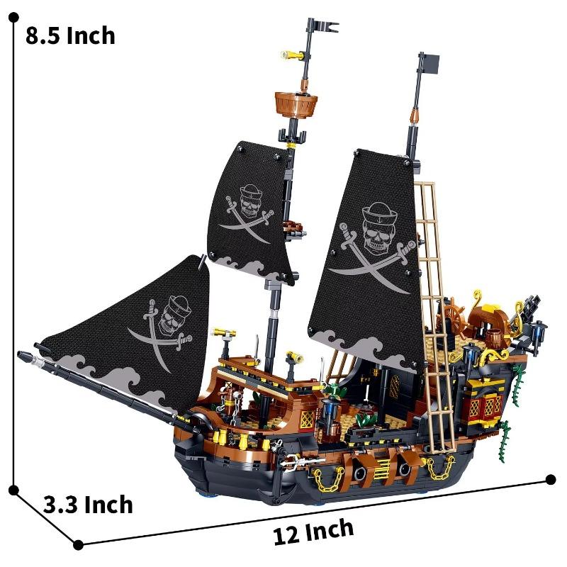 BARWEER-Ship Pirate Model Brick Timeless Pirate Ship Building Blocks 1328PCS Creative Series Ship Brick Birthday Gift,Gifts for Kids and Adults