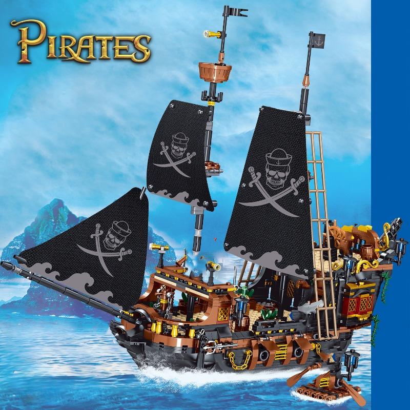 BARWEER-Ship Pirate Model Brick Timeless Pirate Ship Building Blocks 1328PCS Creative Series Ship Brick Birthday Gift,Gifts for Kids and Adults