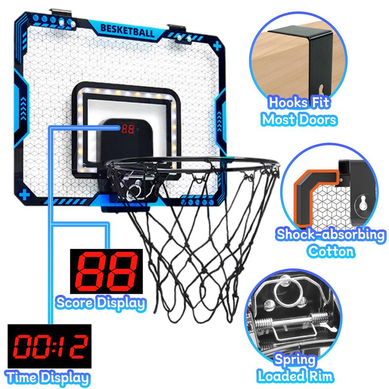 Indoor Mini Basketball Hoop for Kids with Electronic Scoreboard & 3 Balls