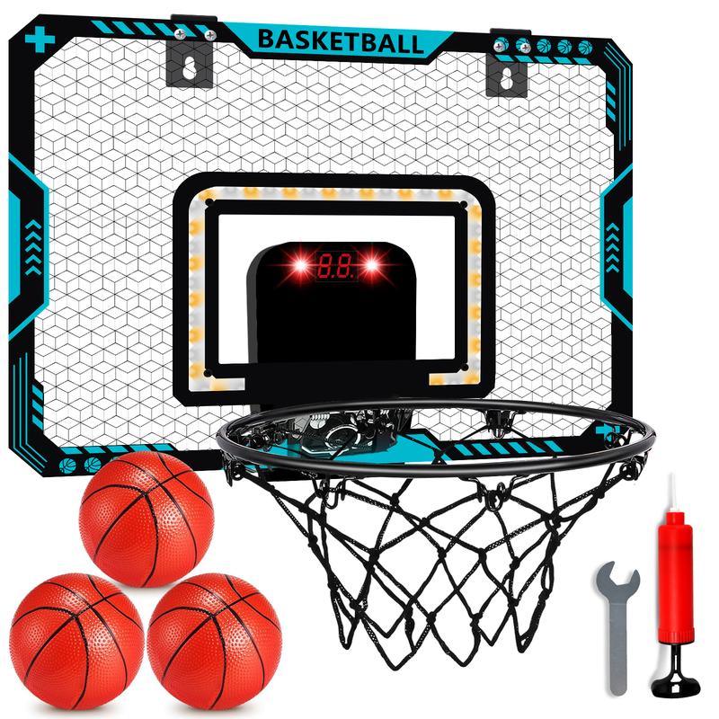 Indoor Mini Basketball Hoop for Kids with Electronic Scoreboard & 3 Balls