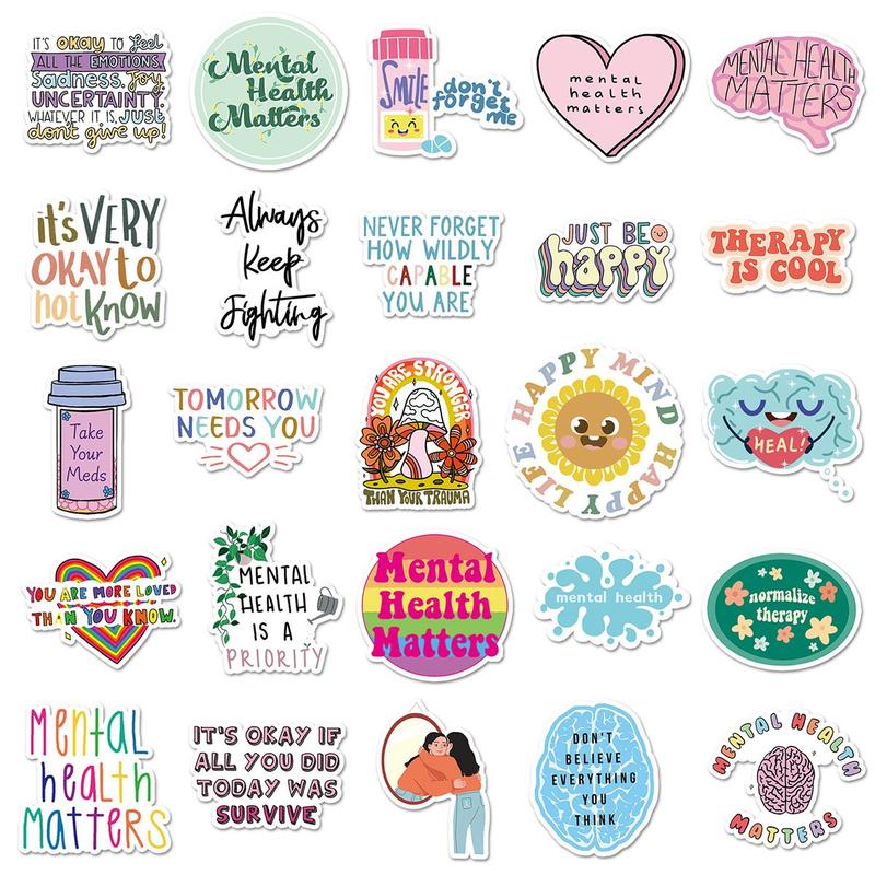 Cartoon Letter Pattern Graffiti Sticker, 50pcs Decorative Sticker for DIY Scrapbook Water Bottle