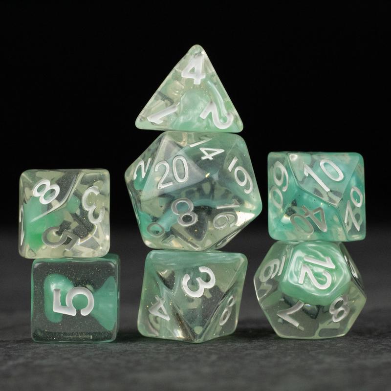 Cyan Lava Lamp DnD Dice Set - Dice for Dungeons and Dragons, D&D, RPGs