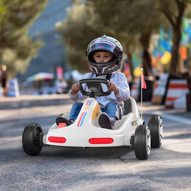 LIGIANT SAT ONE Plus Electric Go Kart, 12V Ride on Car, Flashing Taillight, Bluetooth Music, Remote Control, Storytelling, Ideal First Ride for Kids