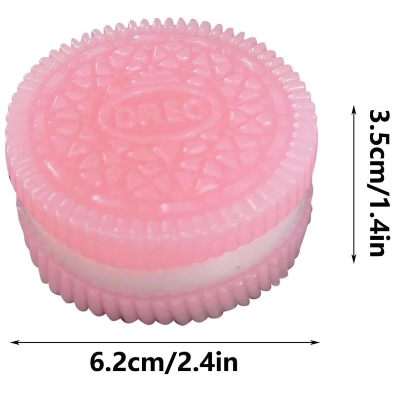 Pink Cookie Squishy,Taba Squishy Stress Relief Toy,Pinching Sandwich Simulation,Ultra-Soft Decompression Venting Toy(Black+Pink)