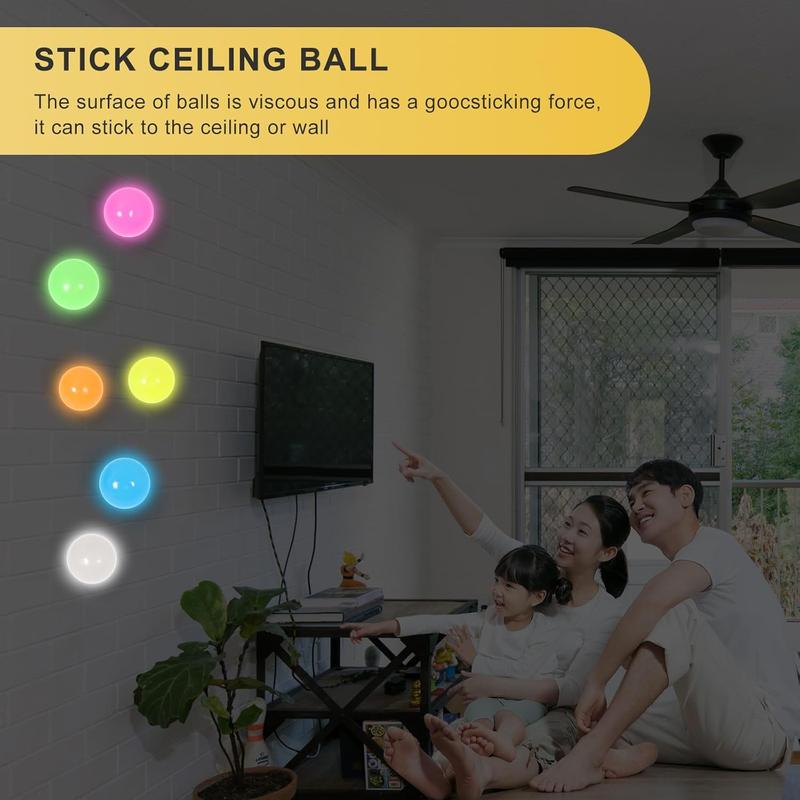 6Pack-2.4In Dream Balls,Glow In The Dark Sticky Balls That Stick To The Ceiling,Stress Balls For Kids And Adults,Elevated Balls,ASMR Cool Stuff For Teens,Ceiling Balls,Lumi Balls,Stocking Stuffers