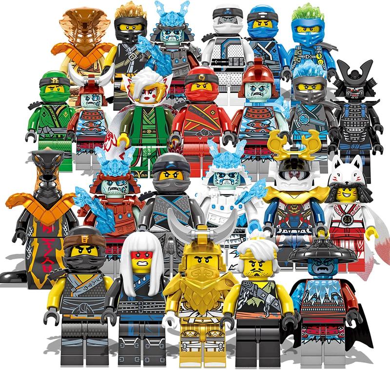 24 Pack Ninja Mini Action figures Sets Action Figure with Luxury Ninja Weapons Building Blocks Sets ,Ninjago Toys for Boys & Girls Collection