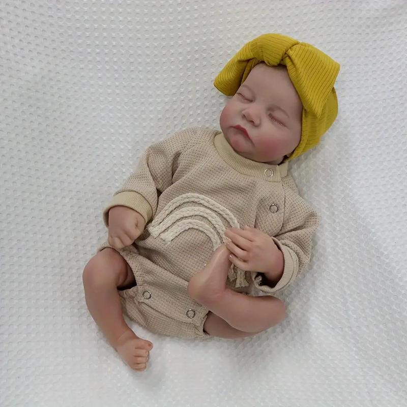 16 Inch Lifelike Reborn Baby Doll, Soft Body Realistic Looking Sleeping Newborn Doll with Accessories, Handmade Toy Gift for Kids