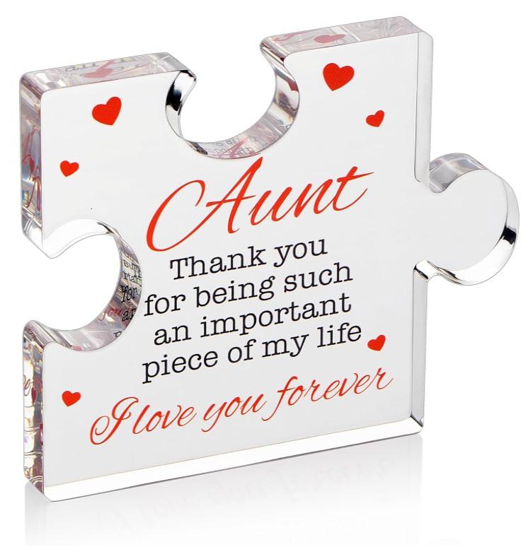 Engraved Acrylic Block Puzzle Piece 3.4 x 2.8 inch I Love You Gifts for Men, Women - Birthday, Anniversary, Valentine's Gift for Husband, Wife, Boyfriend, Girlfriend,Thanksgiving Birthday Gifts Ideas