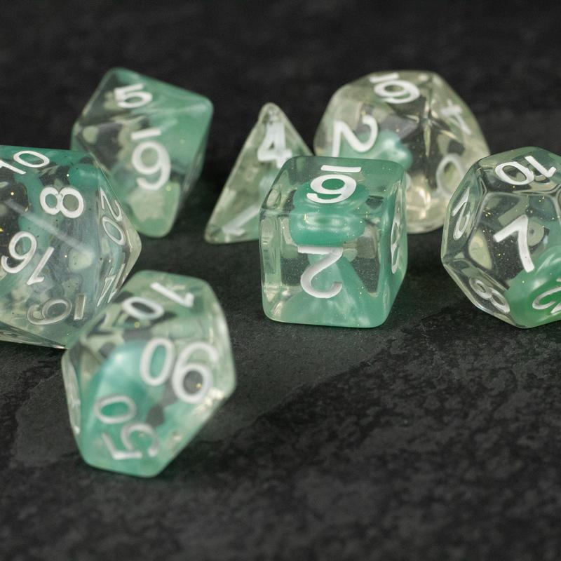 Cyan Lava Lamp DnD Dice Set - Dice for Dungeons and Dragons, D&D, RPGs