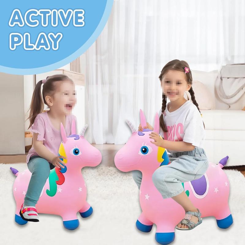 Bouncy Horse Toys, Inflatable Hopping Toy, Outdoor Indoor Bounce Toys for Kids Birthday Gifts