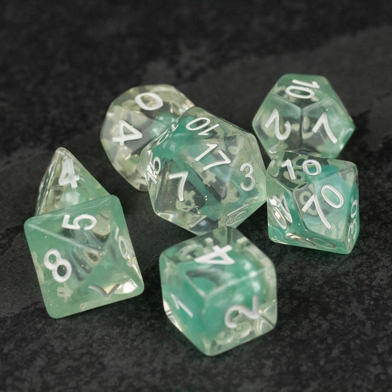 Cyan Lava Lamp DnD Dice Set - Dice for Dungeons and Dragons, D&D, RPGs