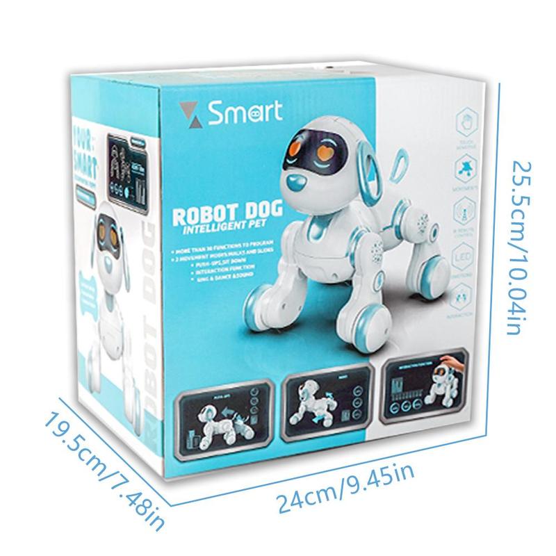 Intelligent Sensor Robot Dog Toy, USB Rechargeable Remote Control Dancing Dog Robot Toy, RC Dog Programmable Smart Interactive Robotic Pets (No Battery Provided), Stocking Fillers Gift