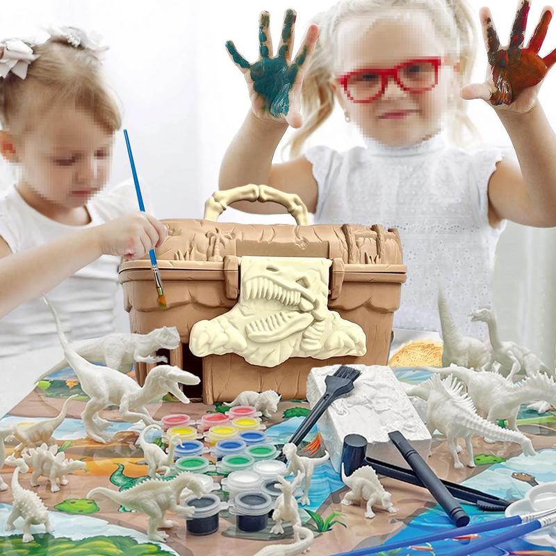 Kids Arts Crafts Set Dinosaur Toys Painting Kit, Creative Fun Dinosaur Fossil Digging Kit, Dinosaur Toys for Kids 4 5 6 7 8 9 10 Years Old