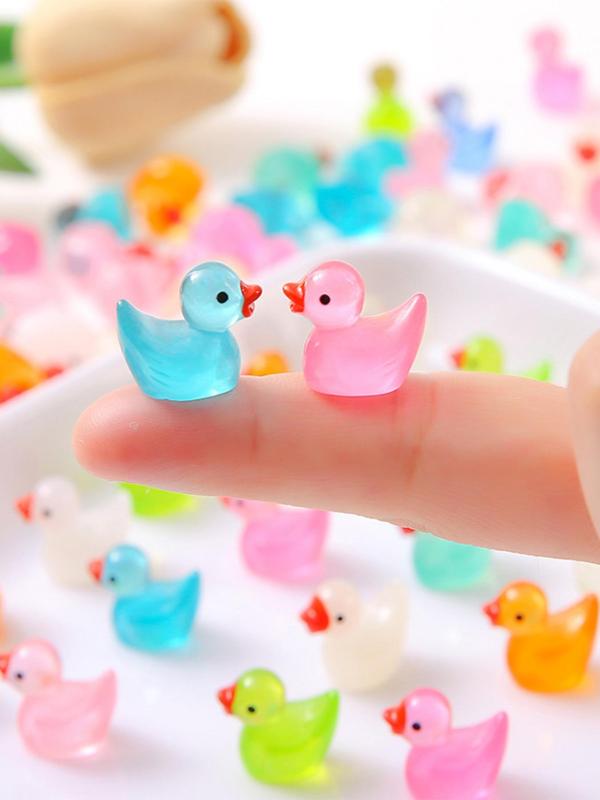 Glow in The Dark Duck Beads, Cute Mini Resin Duck Beads, DIY Jewelry Making Supplies for Bracelet Necklace Earrings